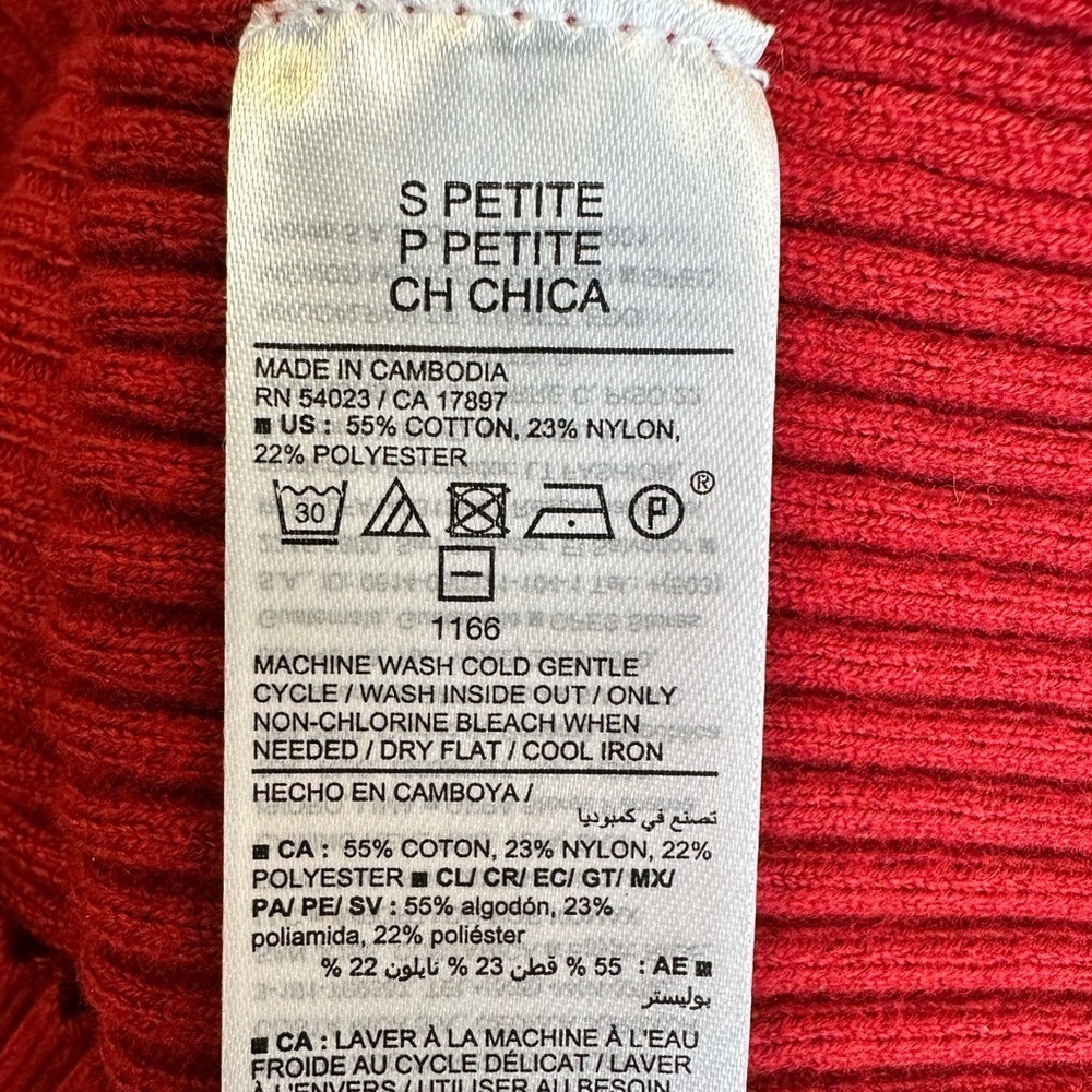 NWT Old Navy Ribbed Crop Polo Sweater Red Size Small Petite - Picture 8 of 10